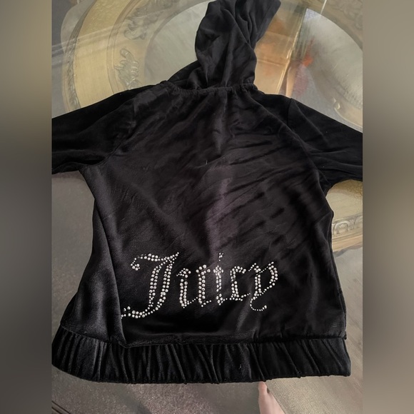 Juicy Couture Velour Black Zip-Up Hoodie (RUNS TIGHT, ALSO FOR KIDS! - Picture 1 of 5